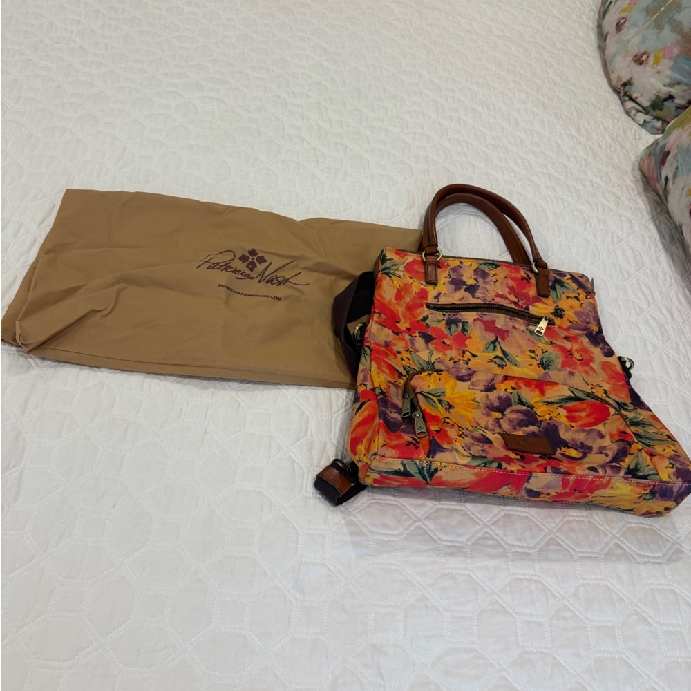 Patricia Nash Vibrant Floral Backpack - Red and Yellow